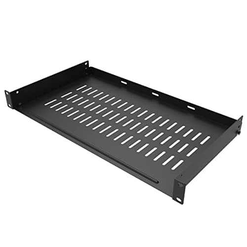 JINGCHENGMEI 1U Vented Cantilever Rack Shelf, 10in Deep