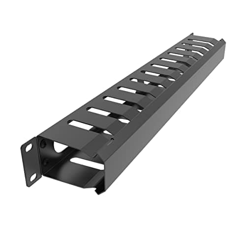 JINGCHENGMEI 1U Metal Horizontal Cable Manager, 12 Slots