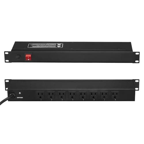 VEVOR VEVOR 8-Outlet Horizontal 1U Rack-Mount PDU with Surge