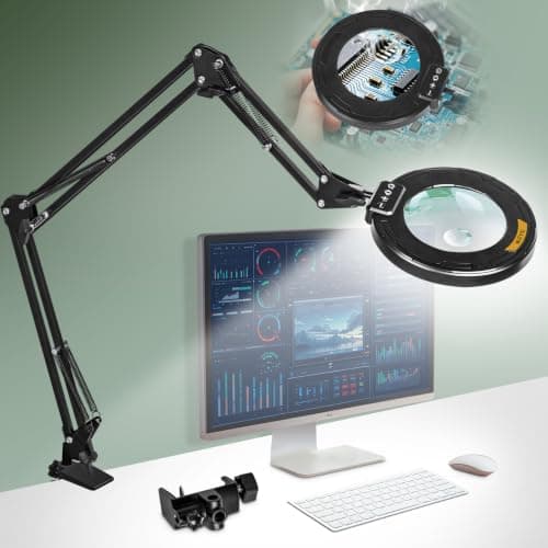 NUEYiO Long-Arm Magnifying Bench Lamp with Clamp