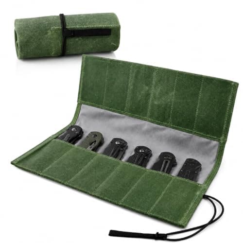 Generic Pocket Knife Roll, 12 Slots, Canvas