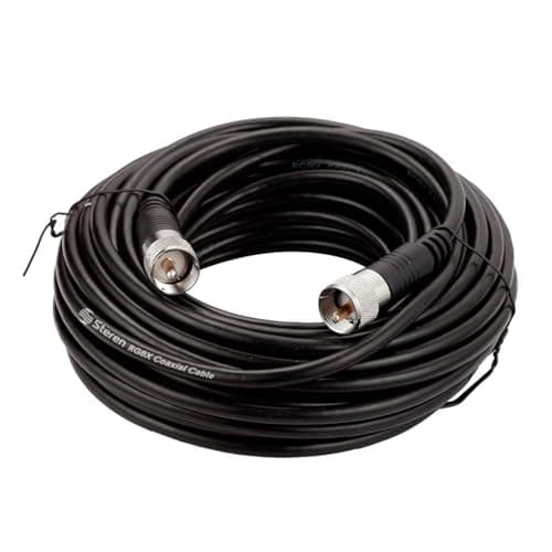 Steren RG8X Coaxial Cable, 50ft with PL-259 (2-pack)