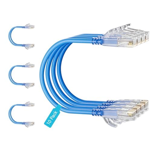 Generic Cat6 Slim Patch Cables, 1ft (10-pack)