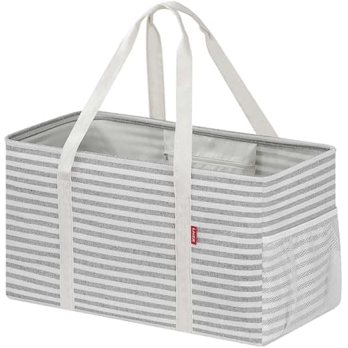 LHZK Extra-Large Utility Tote Bag with Wire Frame