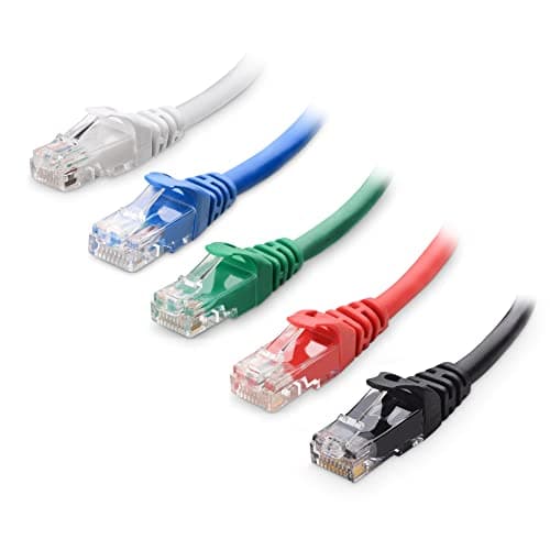 Cable Matters Snagless Cat 6 Patch Cable, 1 ft, 5-color combo