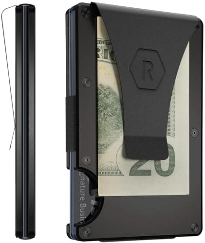 Ridge Ridge Wallet, Aluminum, Money Clip (Royal Black)