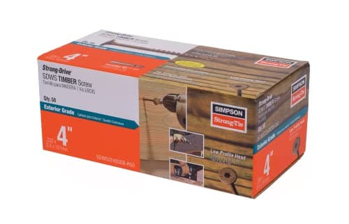 Simpson Strong-Tie Simpson Strong-Tie SDWS Timber Screws, 0.220 x 4in (50-pack)