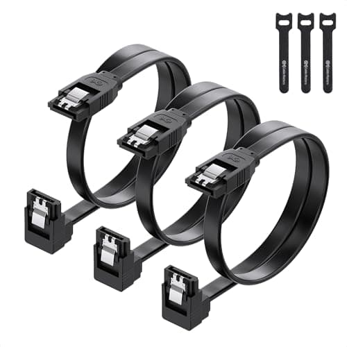 Cable Matters 90-Degree SATA III 6 Gbps Cable, 18 in (3-pack)