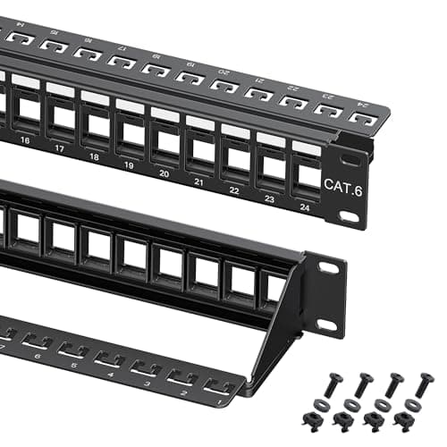 Cable Matters Cable Matters 1U 24-Port Keystone Patch Panel with Cable Bar