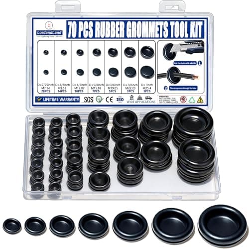 Generic Rubber Grommet Kit, 7 Sizes (70-piece)