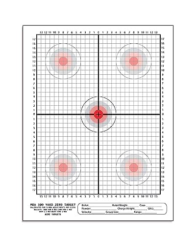 Generic 100-Yard Zero Target, Calibrated for 1/4 MOA per Click