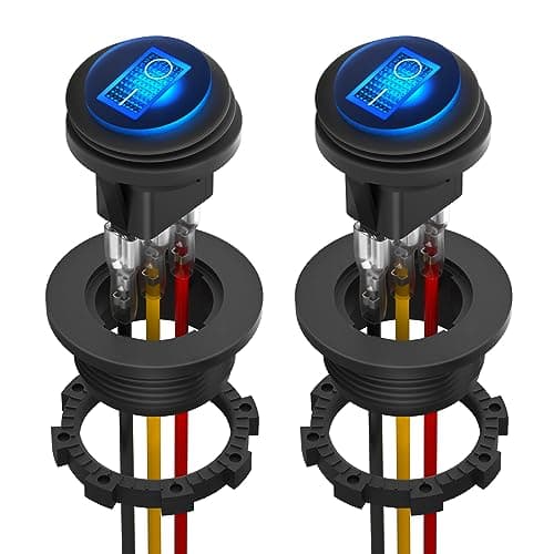 DaierTek Waterproof Lighted Rocker Switch, 12V (2-pack)