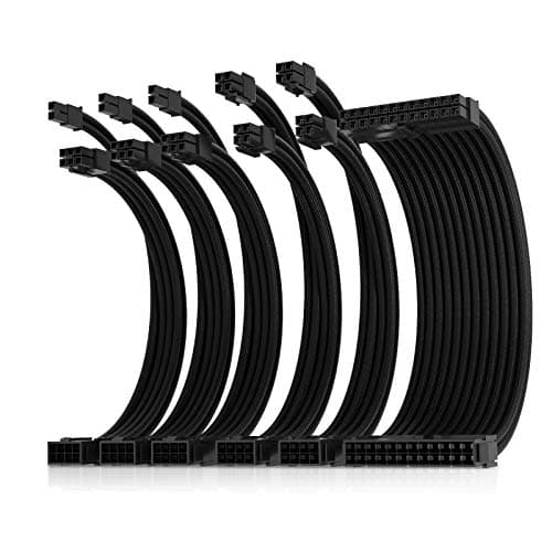 Asiahorse 16 AWG Sleeved PSU Extension Cable Kit with Combs