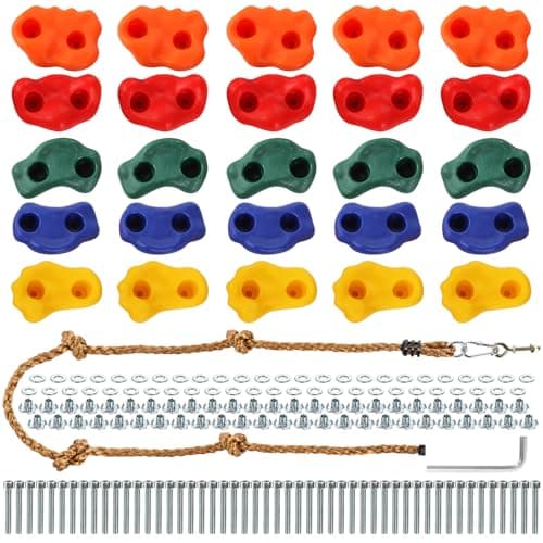 ZENFUN Rock Climbing Holds Set with Mounting Hardware (25-piece)