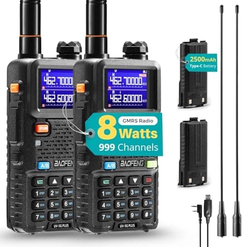 BAOFENG BAOFENG UV-5G Plus GMRS Handheld, Repeater Capable (2-pack)