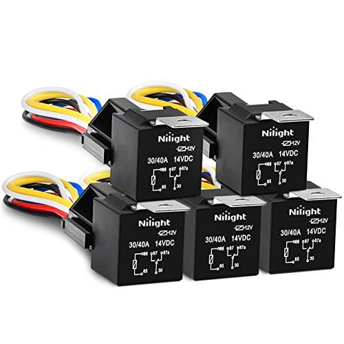 Nilight 50003R 5-Pin Relay and Harness Set (5-pack)