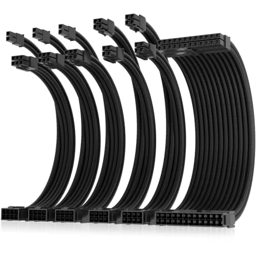 Asiahorse 16 AWG Sleeved PSU Extension Cable Kit with Combs