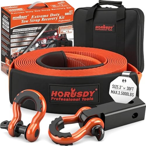 HORUSDY HORUSDY Tow Strap with Hooks 3in x 30ft