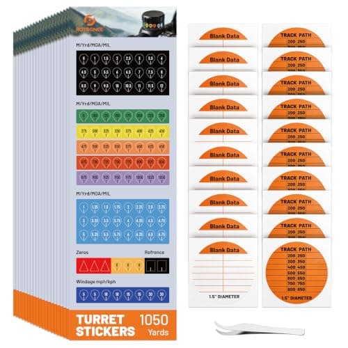 ROTSGNEE 40-Piece Rifle Scope Turret and DOPE Sticker Kit