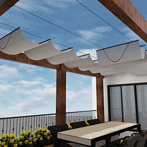 Windscreen4less Retractable Pergola Shade Canopy, 4ft x 12ft