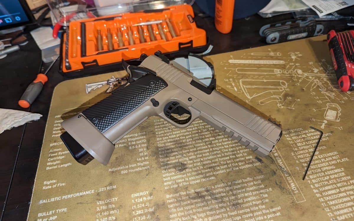 Steve's Cerakoted RIA TAC Ultra on the bench